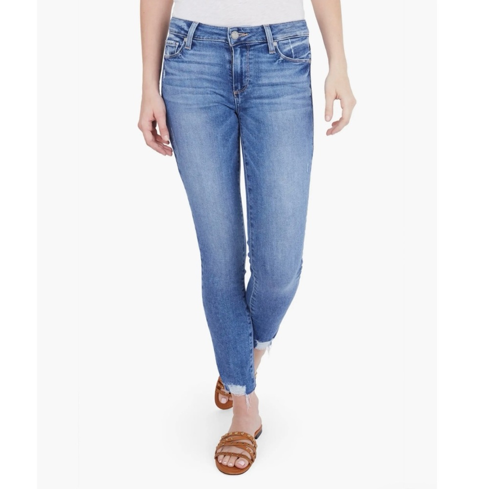 NWT PAIGE Verdugo Distressed Ankle Skinny Jeans in Flo Destructed Size 26 - Picture 3 of 15